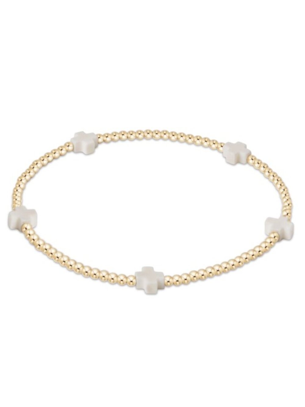 New Enewton Signature Off-White Small Crosses 14kt Gold-filled 2mm Bracelet